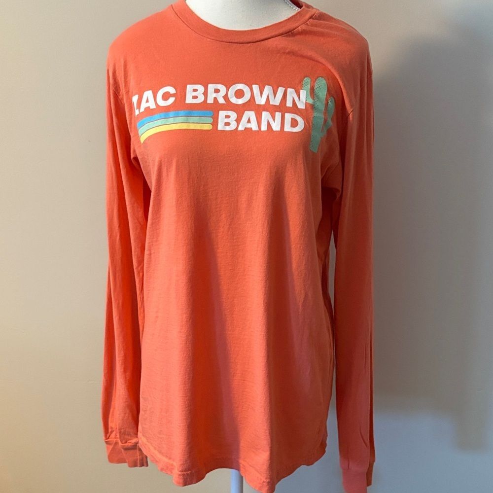 Zac Brown Band Down the Rabbit Hole 2019 Tour Orange Long Sleeve Tee. Medium